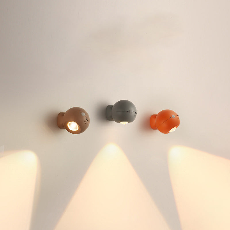 モダンミニマリストオーブUSB ABS LEDウォールスコンスランプベッドルーム用 
