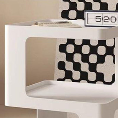 Table d'appoint carrée en fer minimaliste moderne à 3 niveaux pour salon 
