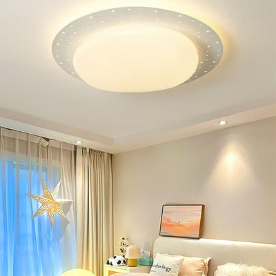 Modern Minimalist Creative Iron Acrylic Round Star LED Flush Mount Ceiling Light
