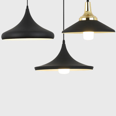 Contemporary Industrial Round Aluminum 1-Light Pendant Light For Living Room