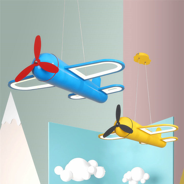 Zeitgenössische kreative Flugzeug Eisen Acryl LED Pendelleuchte für Schlafzimmer 