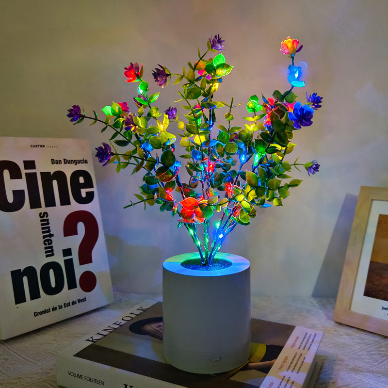 Lámpara de Mesa LED de Flor de Loto de Plástico Minimalista Moderna para Sala de Estar 