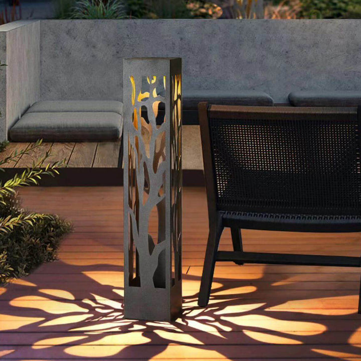 Modern Minimalist Stainless Steel Hollow Square Column LED Lawn Garden Landscape Light For Outdoor