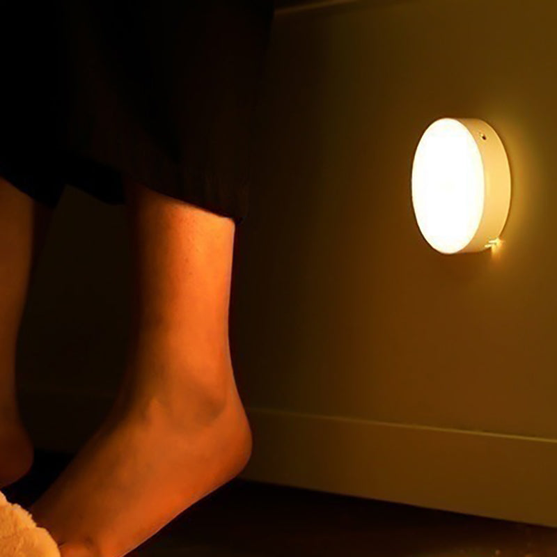 Moderne unbedeutende runde ABS wiederaufladbare Sensor-Wandleuchterlampe für Schlafzimmer 