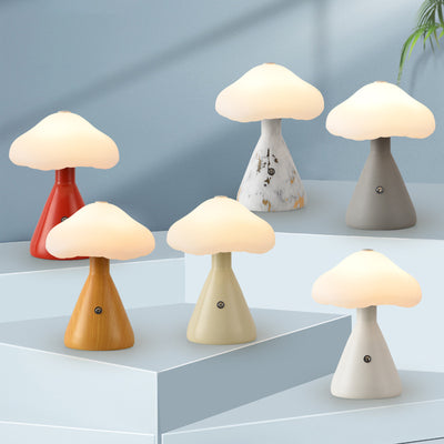 Contemporary Scandinavian Creative Mushroom Cloud Acrylic Hardware Touch LED Table Lamp For Bedroom