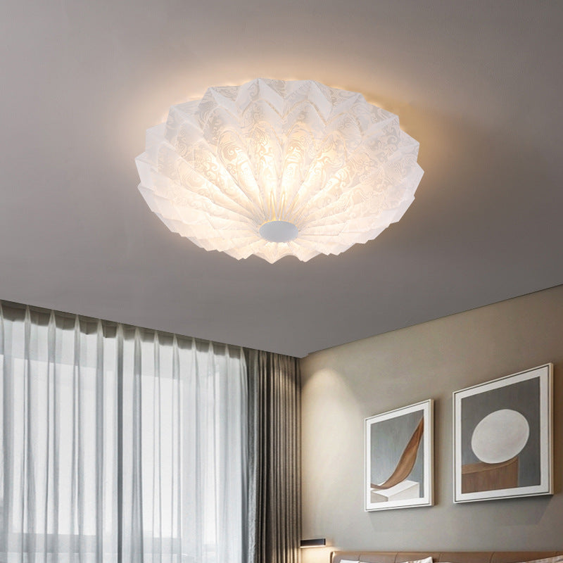 Zeitgenössische nordische Eisen-Acryl-Runde gedruckte LED-Unterputz-Deckenleuchte für Schlafzimmer 