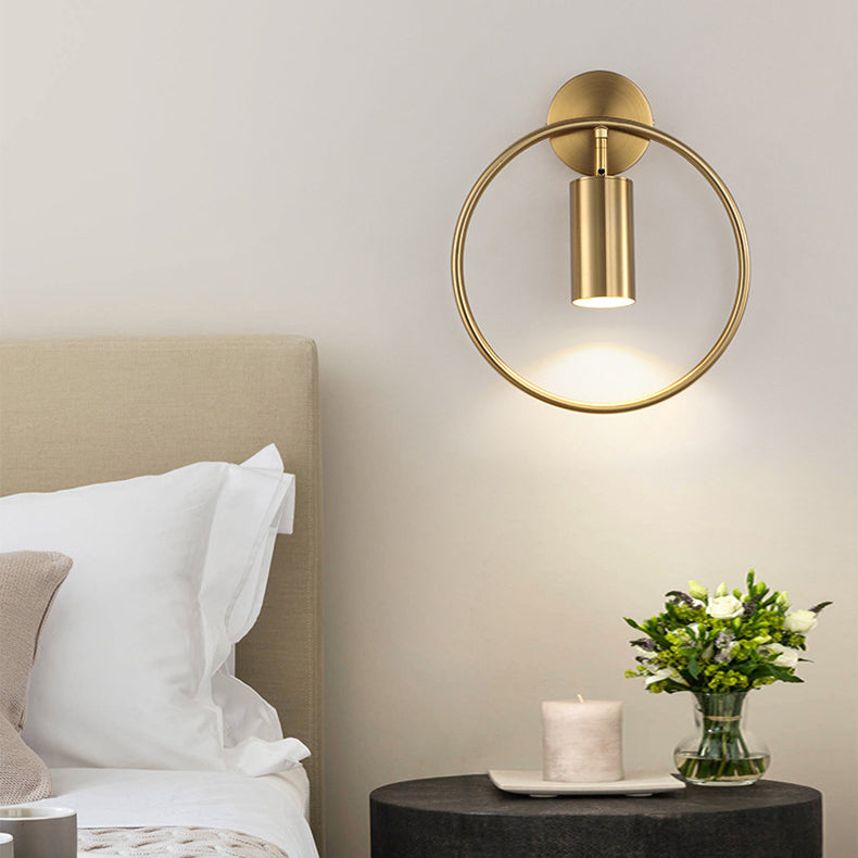 Applique murale moderne simplicité en fer cercle cylindre 1 lumière pour chevet 