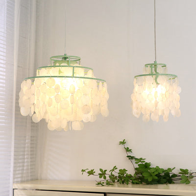 Modern Minimalist Wind Chime Shell Iron 1/4/5 Light Chandelier For Living Room