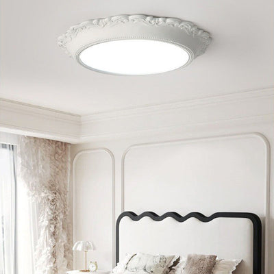 Lumière de plafond LED encastrée acrylique à bord rond gravé PU minimaliste moderne pour salon 