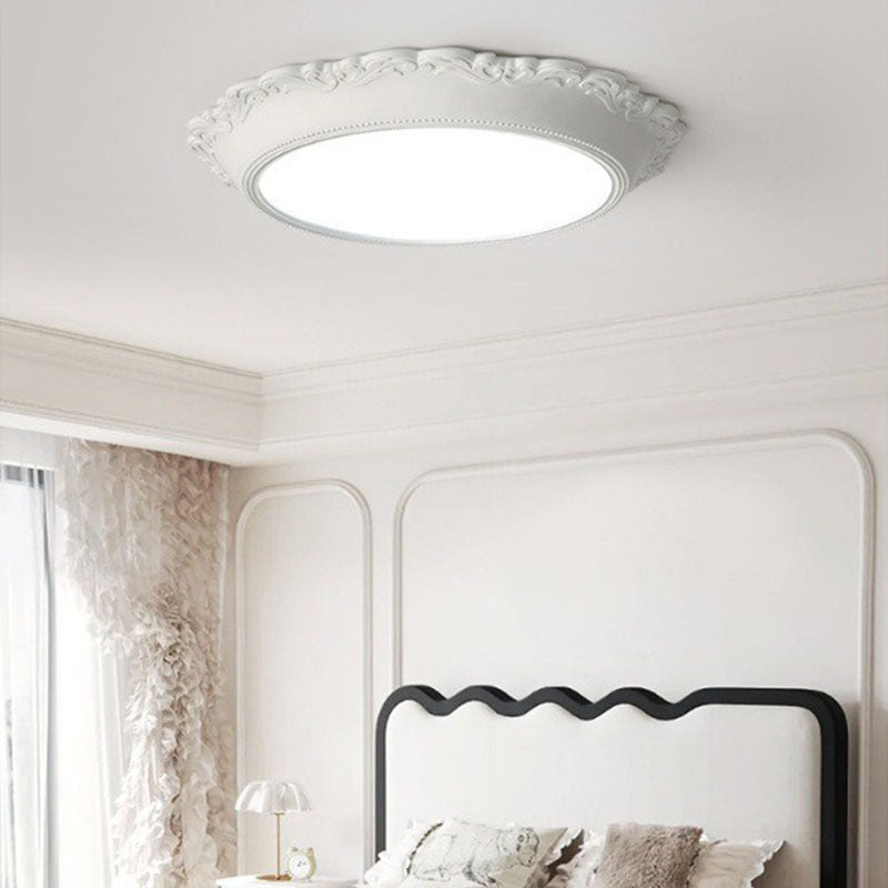 Lumière de plafond LED encastrée acrylique à bord rond gravé PU minimaliste moderne pour salon 