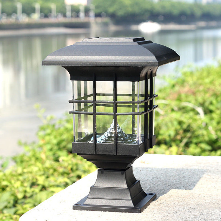 Modern Simplicity Solar Square Pillar Plastic LED Outdoor Light Lawn Landscape For Garden