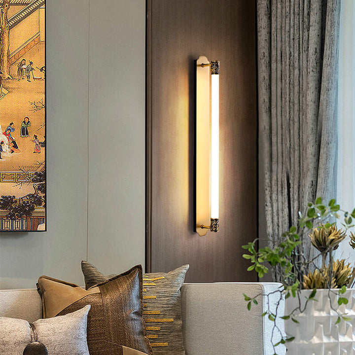 Lámpara Aplique de Pared LED de Tira Recta de Cobre Minimalista Moderna 