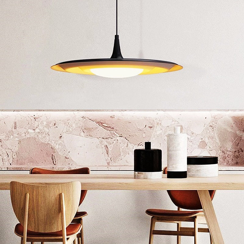 Moderne minimalistische runde Wasser-Kräuselung Acryl Eisen LED Pendelleuchte für Schlafzimmer 
