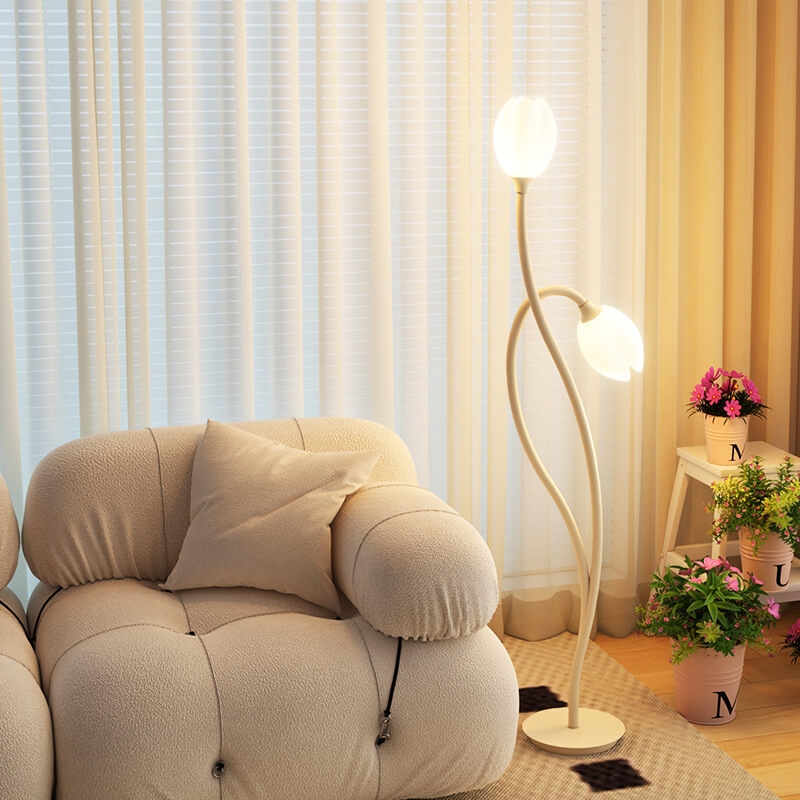 Moderner minimalistischer Stehlampe aus Schmiedeeisen mit 2 Lichtern 