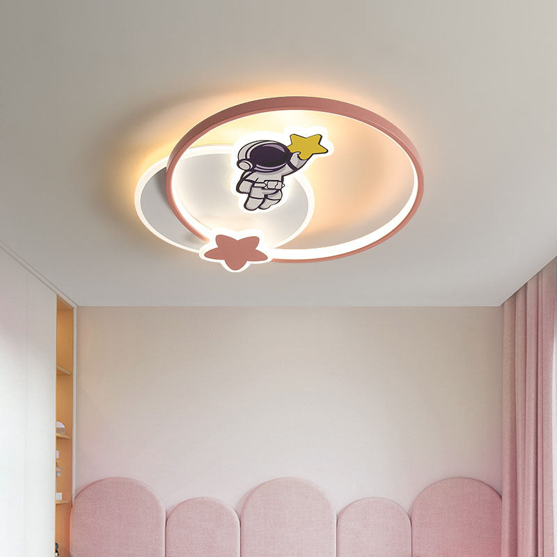 Luz de techo empotrada LED de hierro con avión acrílico creativo contemporáneo para dormitorio 