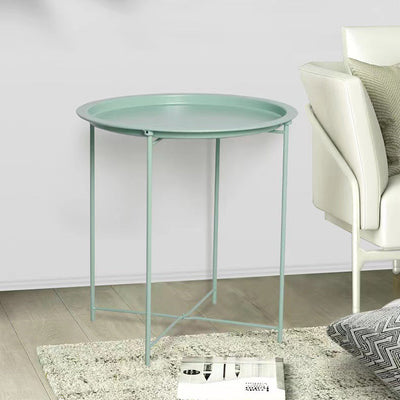Bandeja de mesa de café redonda minimalista moderna con marco de hierro para sala de estar 