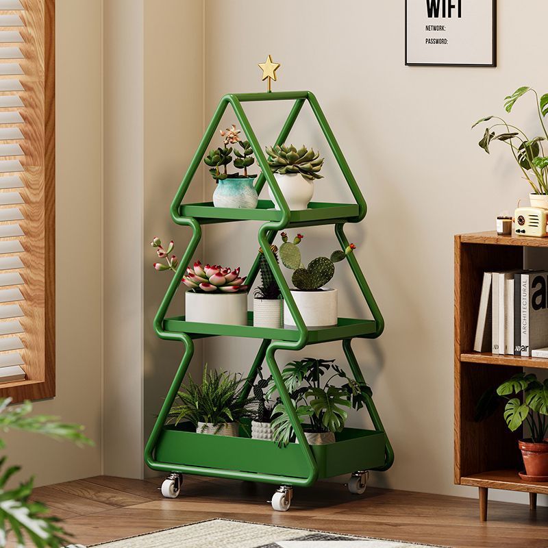 Zeitgenössischer kreativer Weihnachtsbaum Eisen Beistelltisch 3-stufig für Wohnzimmer 