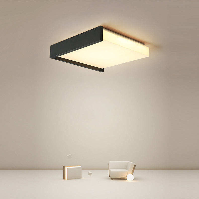 Zeitgenössische nordische quadratische Eisen-Acryl-LED-Deckenleuchte für Wohnzimmer 