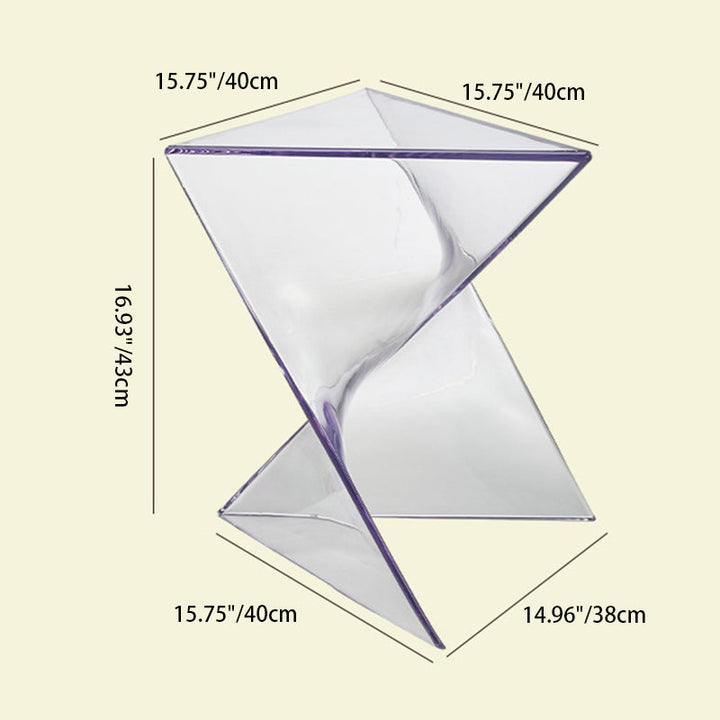 Moderner minimalistischer geometrischer PC-Dreieck-Ecktisch mit 1 Ablage für das Wohnzimmer 