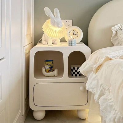 Zeitgenössischer kreativer rechteckiger Holznachttisch mit 1 Schublade für das Wohnzimmer 