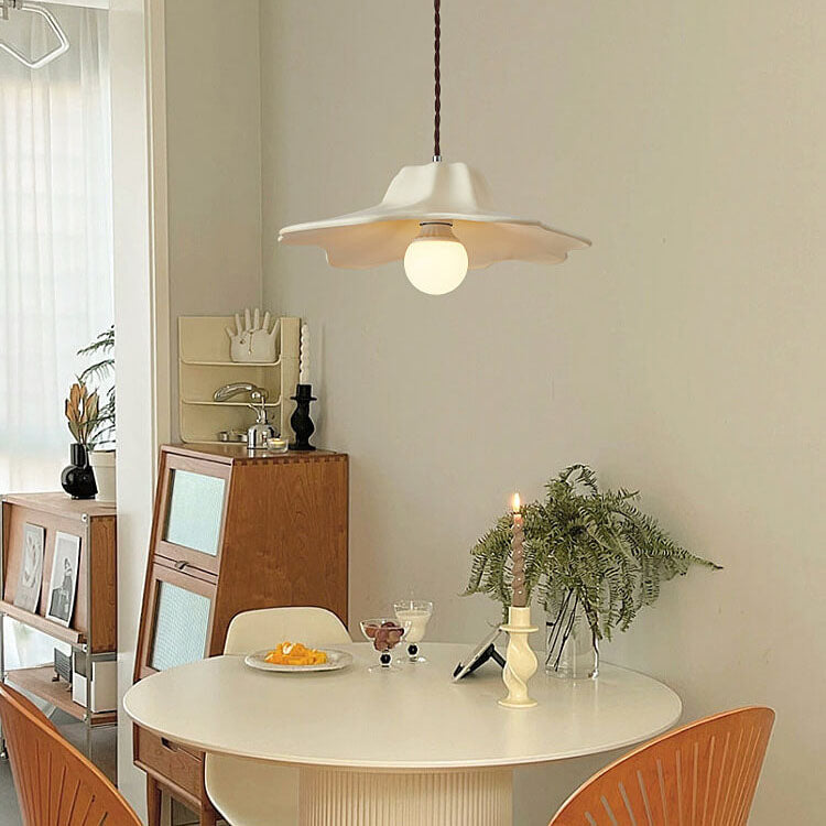 Traditional French Resin Umbrella Shape Geometry 1-Light Pendant Light for Living Room