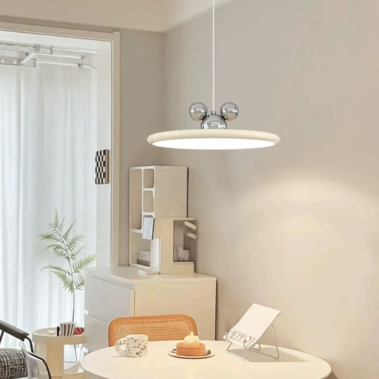 Modern Minimalist Disc Flying Saucer Hardware Aluminum LED Pendant Light For Living Room