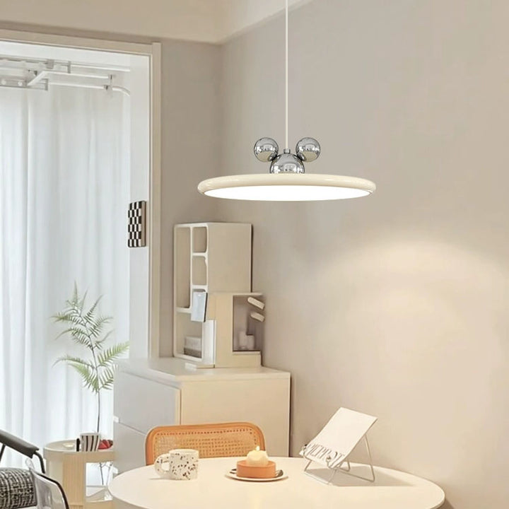 Modern Minimalist Disc Flying Saucer Hardware Aluminum LED Pendant Light For Living Room