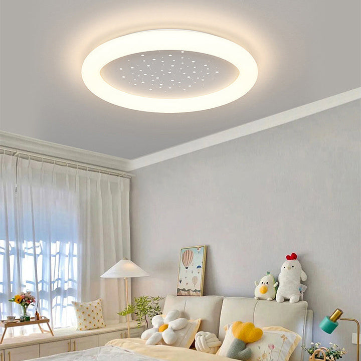 Plafonnier LED Rond Minimaliste Moderne Étoile Pleine en Fer et Acrylique pour Chambre 