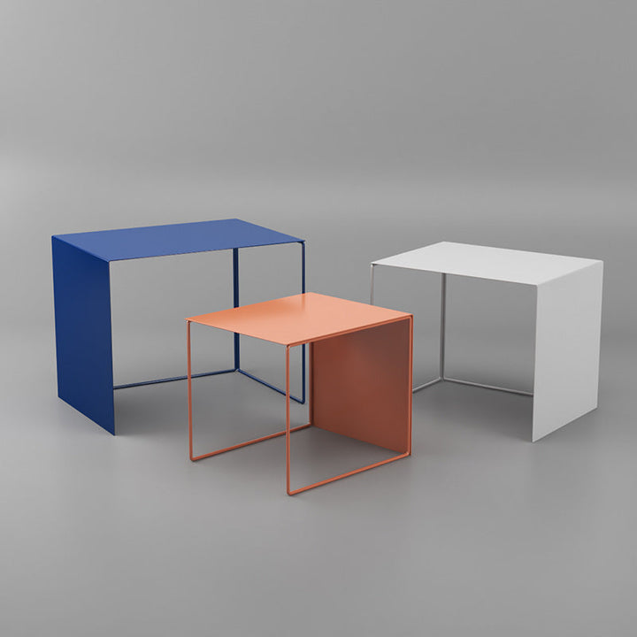 Moderner minimalistischer quadratischer Eisen-Beistelltisch zum Ineinanderstellen für das Wohnzimmer 