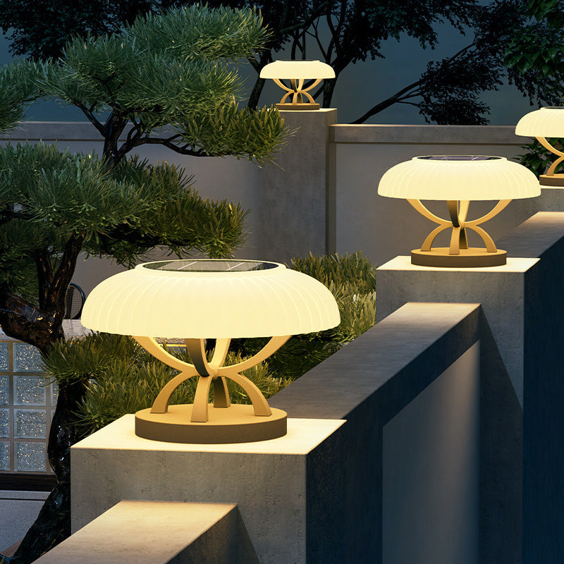 Lampe de paysage LED contemporaine en acier inoxydable étanche PE design champignon pour patio extérieur 
