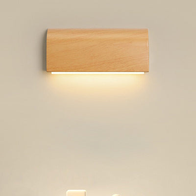 Applique murale LED avec abat-jour rectangulaire en aluminium imitation bois traditionnel japonais pour chambre 