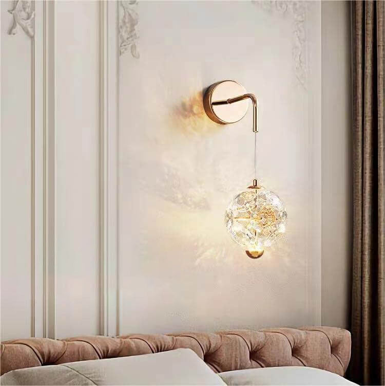 Lámpara de pared de cristal LED de hardware moderno de lujo para dormitorio 