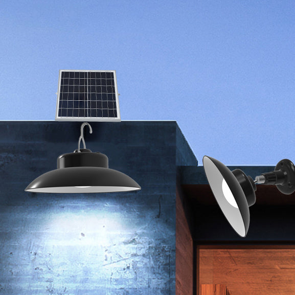 Luz colgante LED de disco semicircular impermeable solar retro contemporáneo de ABS para jardín 
