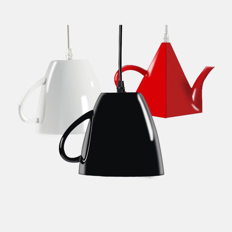 Lámpara Colgante de Resina con 1 Luz en Forma de Taza de Té y Tetera Creativa Contemporánea para Sala de Estar 