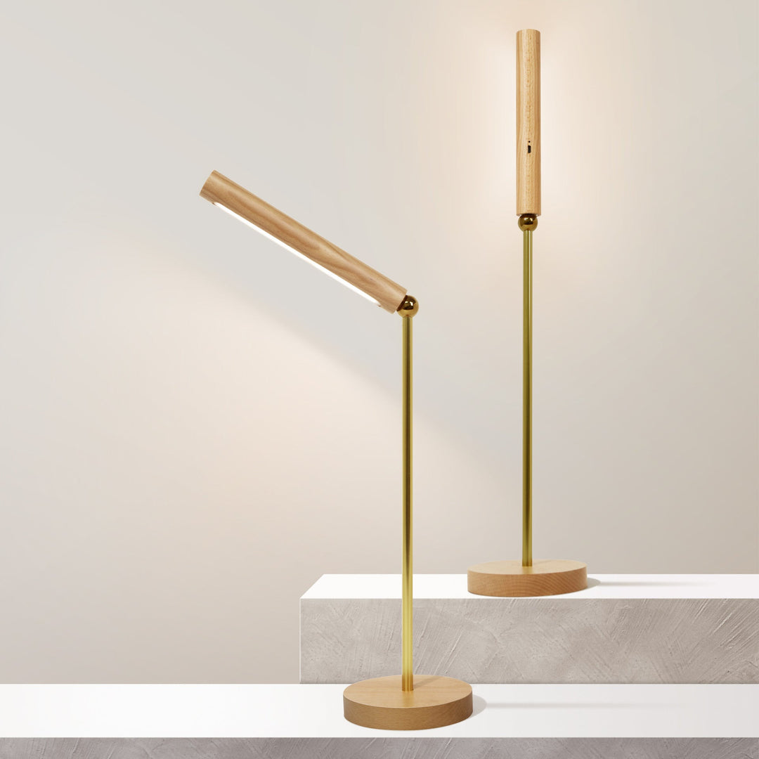Moderne minimalistische magnetische Holzstab Schatten USB faltbare LED Tischlampe für Studie 