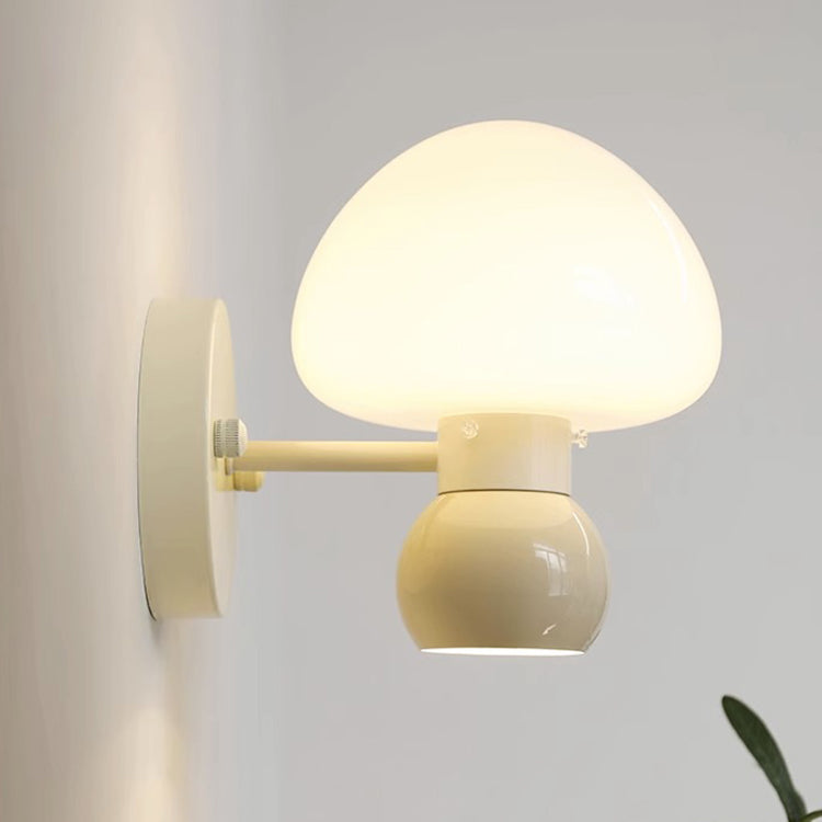 Applique Murale Contemporaine Créative Champignon en Verre et Fer à 1 Lumière Pour Chambre 