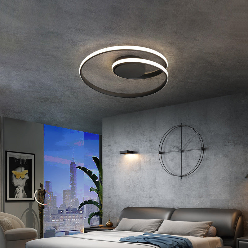 Moderna lámpara de techo empotrada LED redonda minimalista de silicona y aluminio para sala de estar 