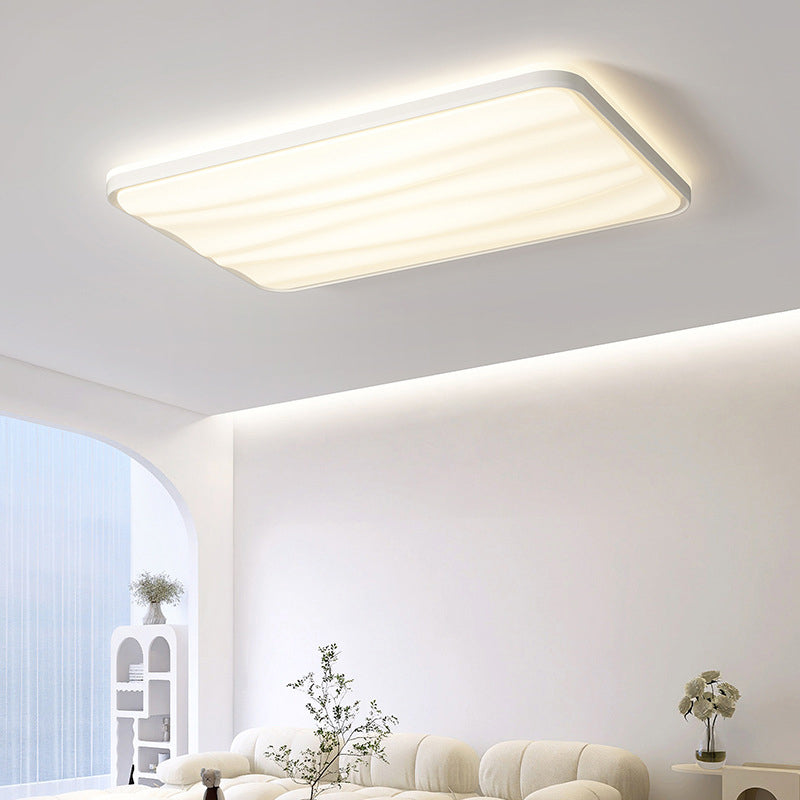 Luz de techo montada al ras de LED de hierro PVC con rayas redondas cuadradas rectangulares minimalistas modernas para sala de estar 