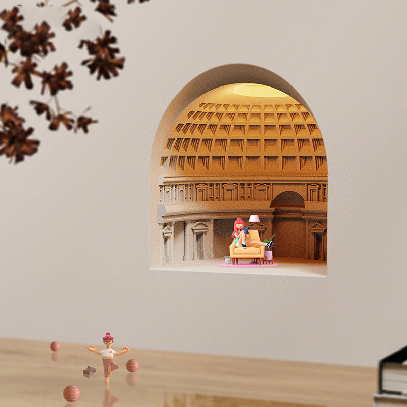 Simplicité Contemporaine Panthéon Plâtre Capteur LED Applique Murale Encastrée Lampe Veilleuse Pour Chambre 