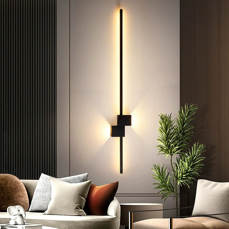 Moderne minimalistische Streifen Rechteck Eisen Aluminium LED Wandleuchte Lampe für Wohnzimmer 
