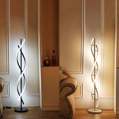 Minimalist 1-Light Spiral LED Standing Floor Lamps