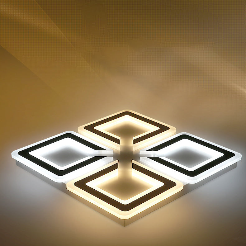 Moderne minimalistische Diamant Eisen Acryl LED Unterputz Deckenleuchte für Wohnzimmer 