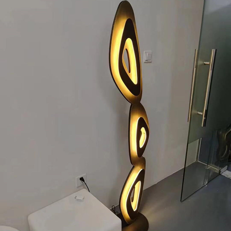 Nordic Simple Acrylic Swirl Hardware LED Standing Floor Lamp