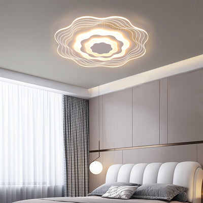 Modern Acrylic Multi-Layer Flower Shape LED Flush Mount Ceiling Light