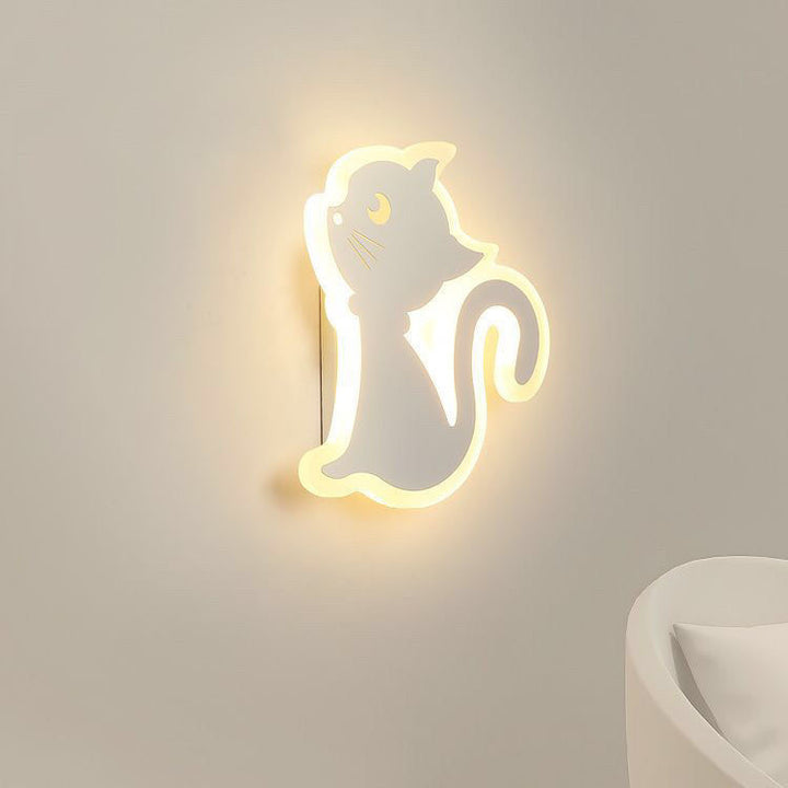 Moderne Einfachheit Cartoon Katze Eisen Acryl LED Wand Leuchte Lampe Für Schlafzimmer 