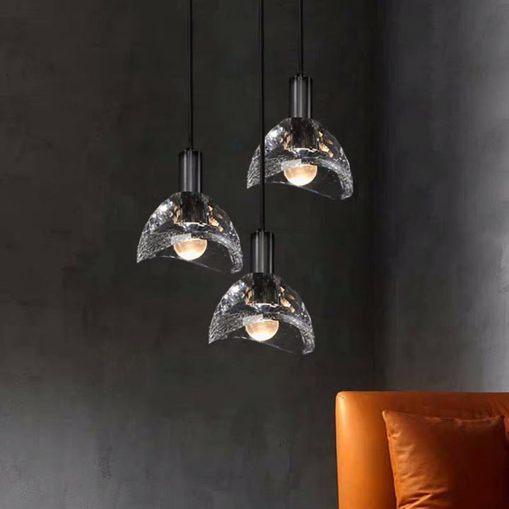 Lustre contemporain de luxe éblouissant en cristal et laiton à 1 lumière pour salon 
