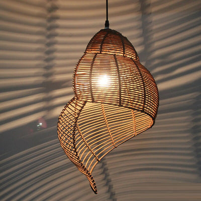 Moderne kreative Persönlichkeit Rattan Conch 1-Licht Pendelleuchte 