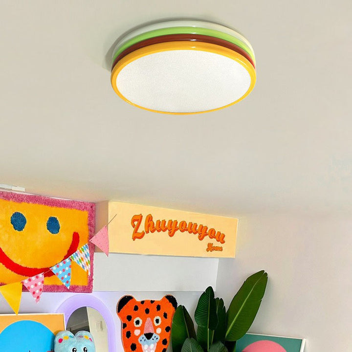 Moderne minimalistische Macaron Runde Aluminium Acryl LED Unterputz Deckenleuchte für Wohnzimmer 