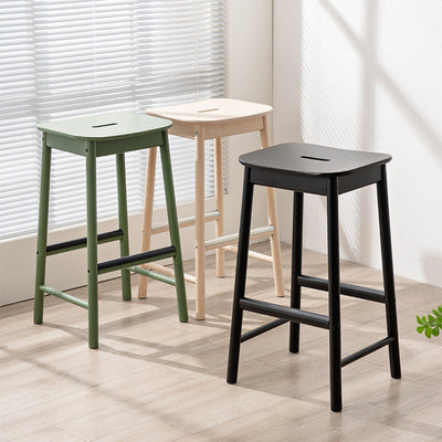 Repose-pieds rectangulaire en bouleau minimaliste moderne pour tabouret de bar pour salle à manger 