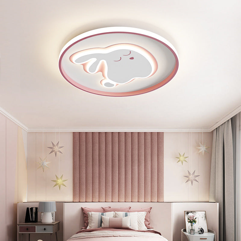 Contemporáneo Creativo Conejo de Dibujos Animados Hierro Acrílico LED Luz de Techo para Niños para Dormitorio 